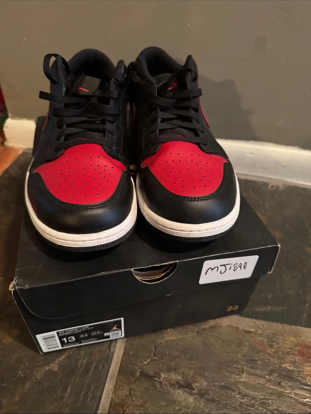 Nike Air Jordan 1 lightly worn Men’s Low-Top Sneakers - Black and Red